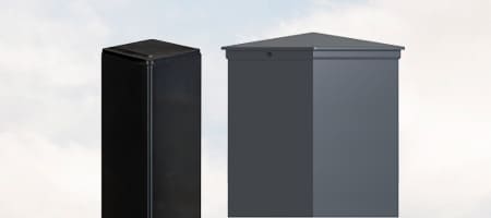 Poste para portón y puerta peatonal exterior