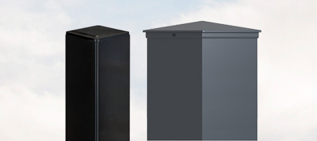 Poste para portón y puerta peatonal exterior